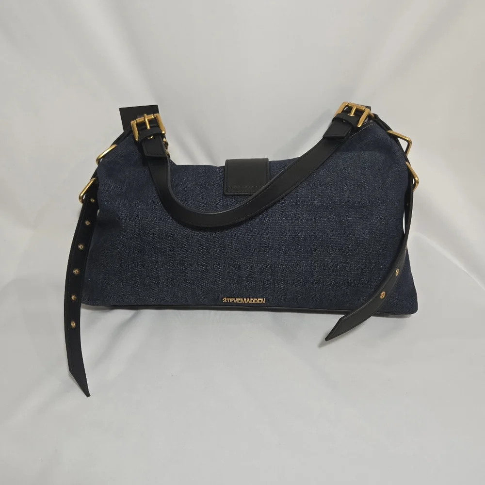 Steve Madden Balyssa Dark Demin Large Demin Hobo Purse